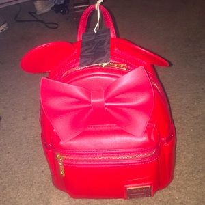 Brand new red leather Disney Minnie Mouse backpack